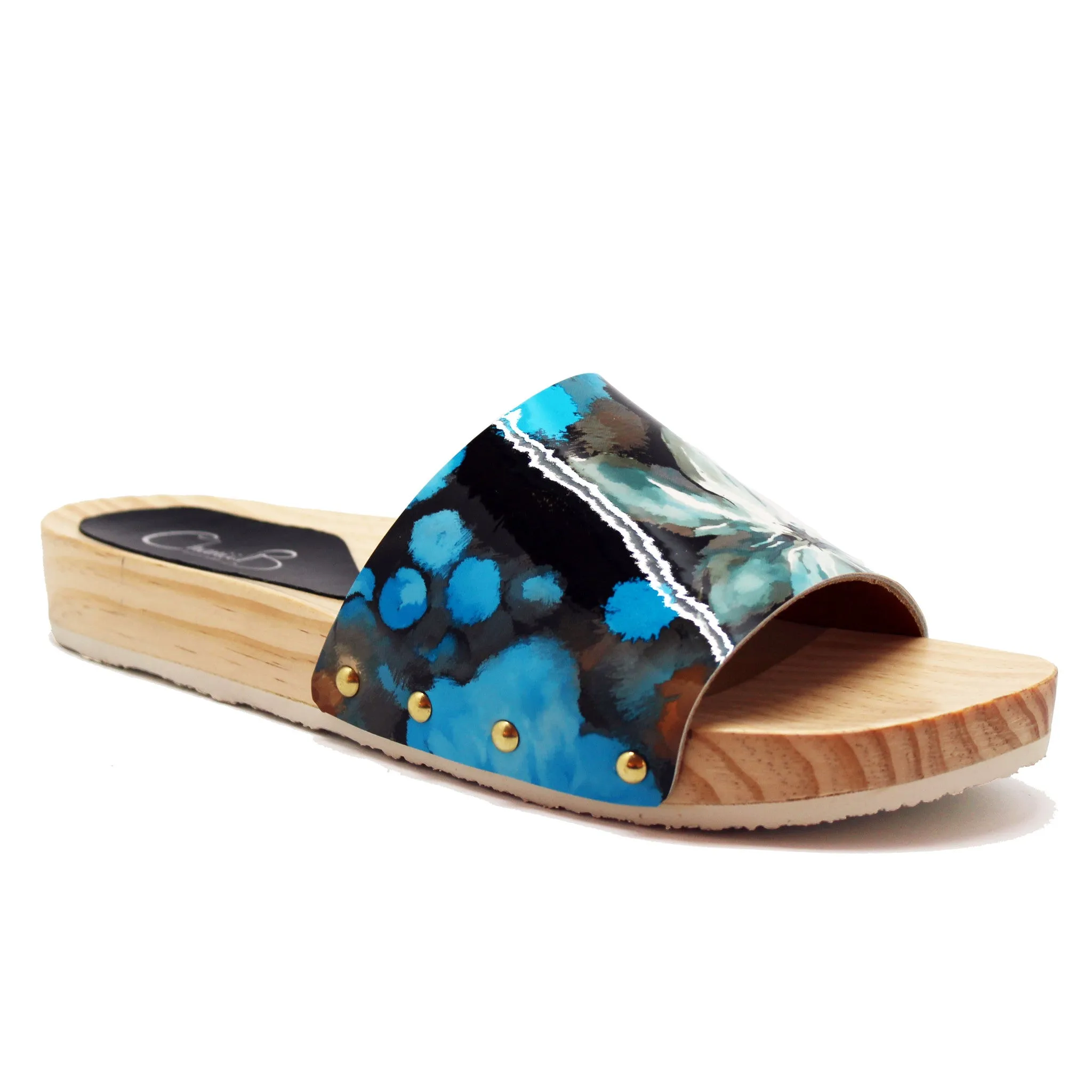 Wood - Blue Flower wooden slide- Last pair 37