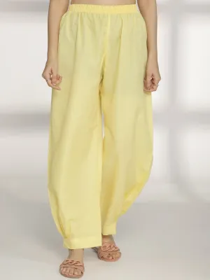 Yellow CottonSlub AfghaniSalwar